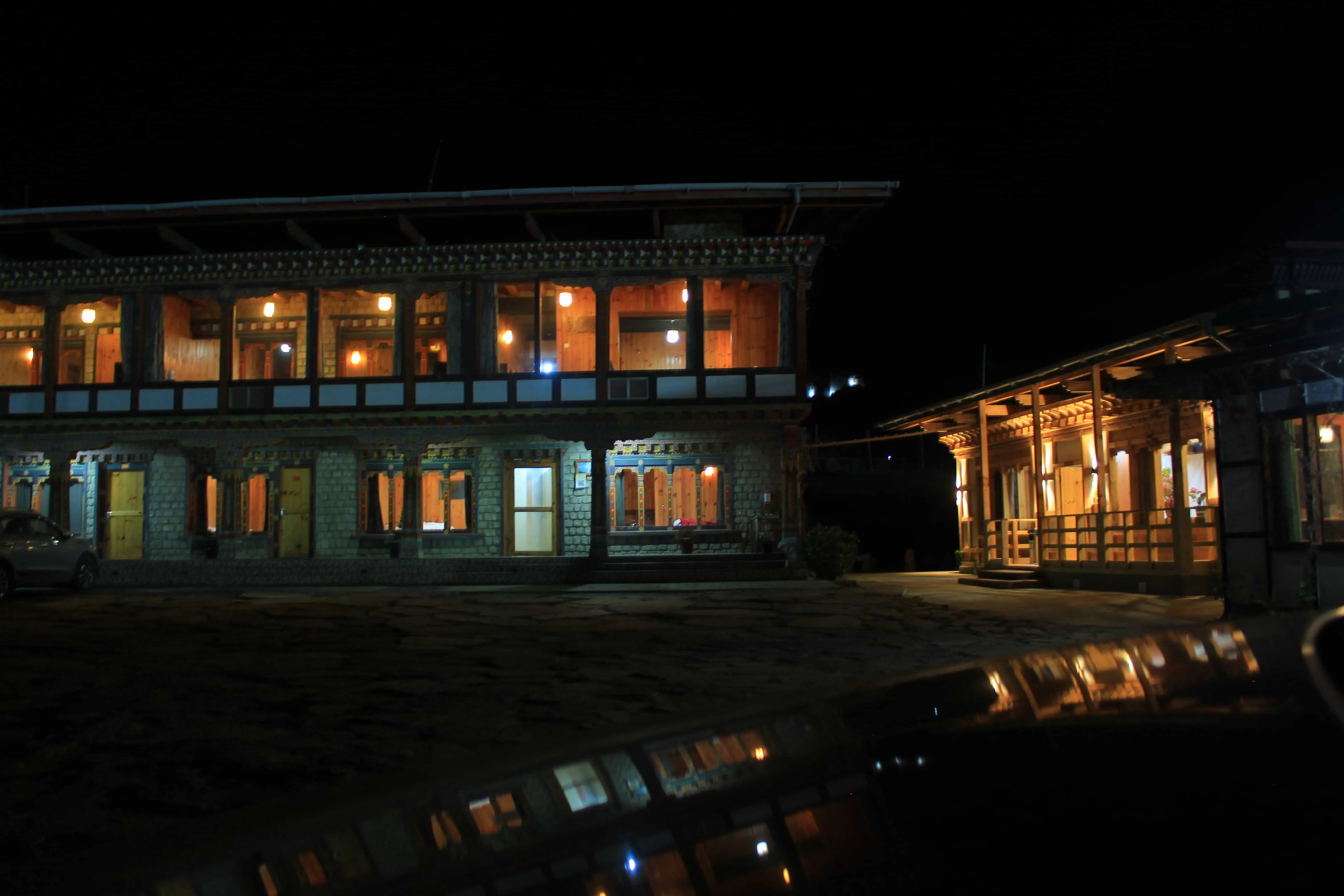 Conference Hall and Hotel outside view night shot